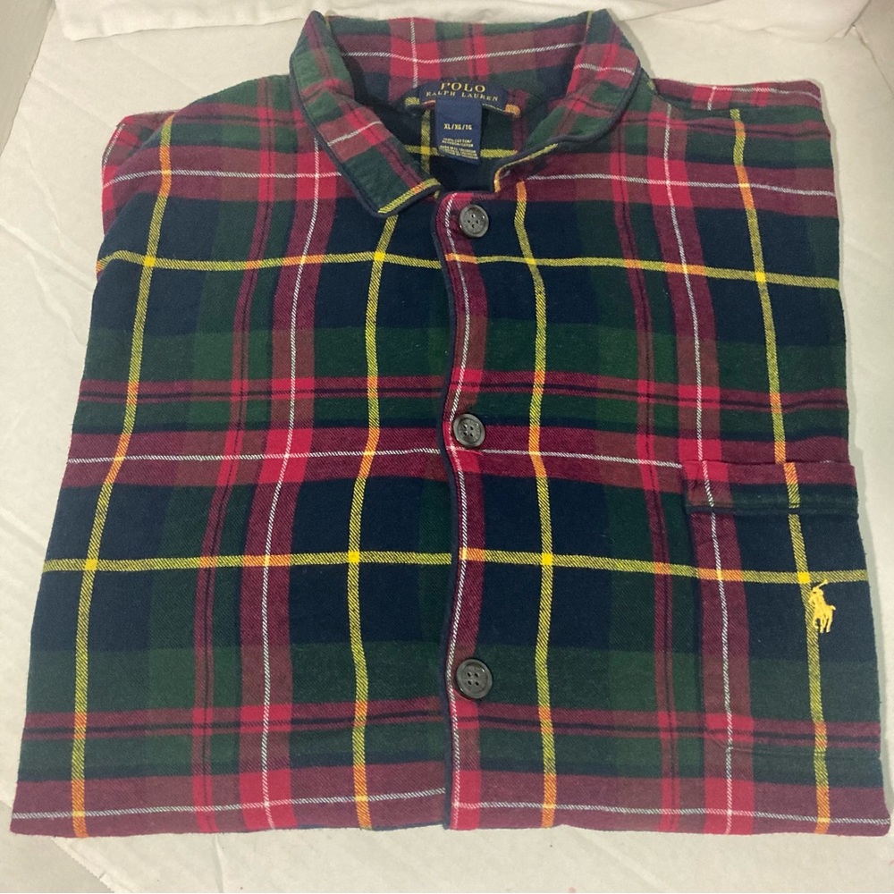 Polo Ralph Lauren men’s size XL, 100% Cotton, Red, Blue, multi plaid, EUC
